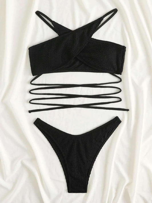 the black bikini, with a major focus on a high-waisted silhouette. Designers are keeping 2021 light and bright with ethereal ruffle necklines and flounce waist detailing that injects femininity into swimwear in just about every style and print