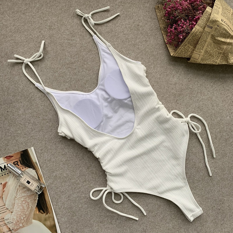 Side Lace Up Monokini -  Sexy Beaches Swimwear